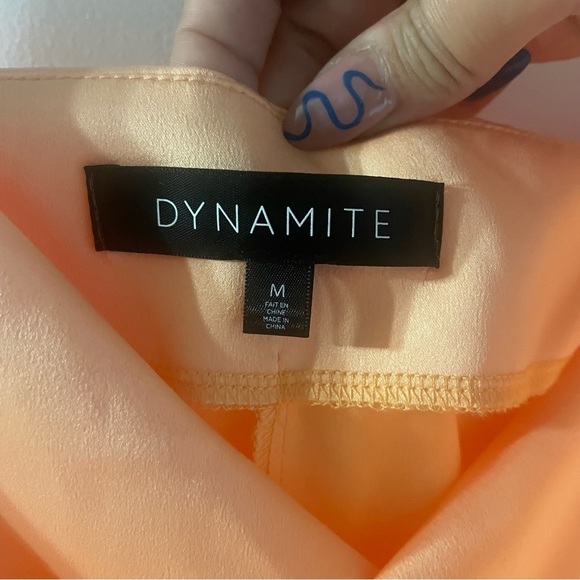 DYNAMITE Leslie satin cami dress orange size M - Picture 3 of 8